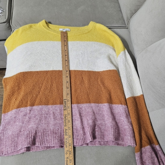 Madewell Women's Colorblock Sweater in Yellow, Cream, Orange, and Pink Size S - Picture 7 of 10